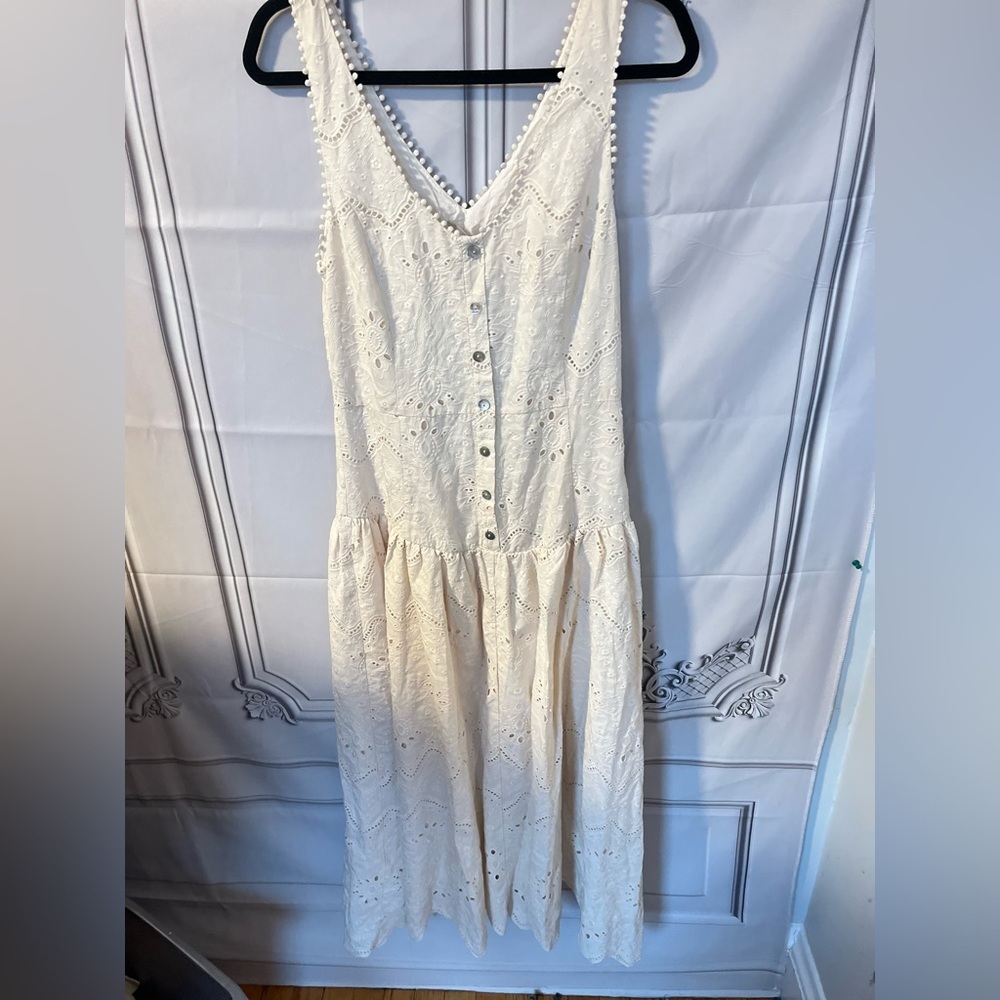 House of Harlow 1960 Cream Eyelet Midi Dress - Picture 6 of 8